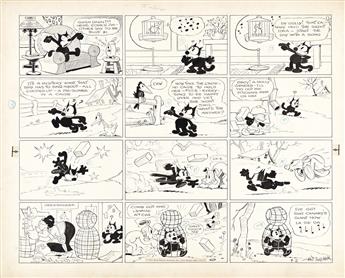 [OTTO MESSMER (1892-1983)] (PAT SULLIVAN) Gosh darn - here comes another day to be blue in. Felix the Cat Sunday comic.